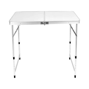 Mesa Aluminio Plegable 120 x 60 x 69 Blanca + 4 Pisos Northwest