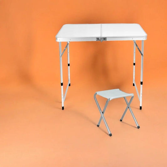 Mesa Aluminio Plegable 120 x 60 x 69 Blanca + 4 Pisos Northwest
