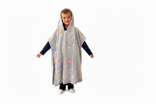 Poncho Manta Que Brilla en la Oscuridad Gris