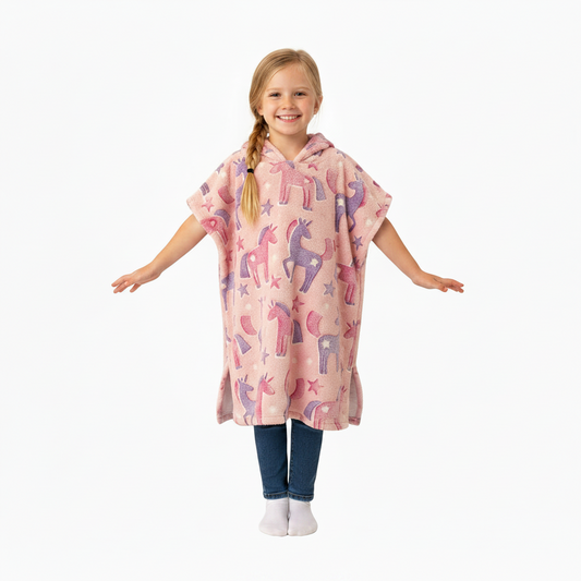 Poncho Manta Que Brilla en la Oscuridad Rosa
