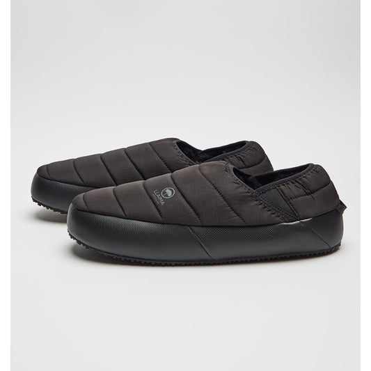 Combo Mochila de Viaje Viral 38L Expandible, Resistente al agua Space Grey Navigator y Pantufla Llaima Outdoor Acolchada Negro