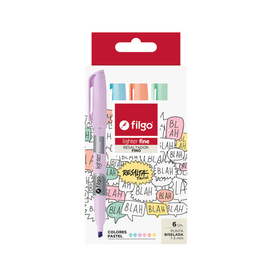 Destacador Lighter Fine / Estuche 6 Pastel