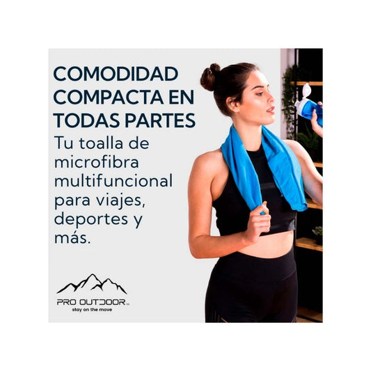 Toalla Microfibra Suede 60x120 cm Azul Pro Outdoor