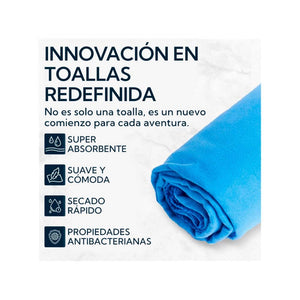 Toalla Microfibra Suede 60x120 cm Azul Pro Outdoor