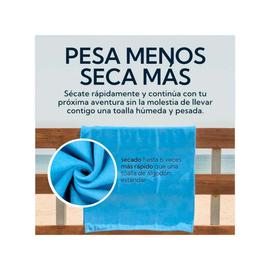 Toalla Microfibra Suede 60x120 cm Azul Pro Outdoor