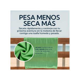 Toalla Microfibra Suede 60x120 cm Verde Pro Outdoor