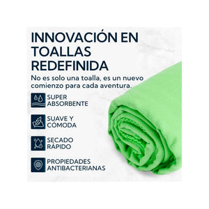Toalla Microfibra Suede 60x120 cm Verde Pro Outdoor