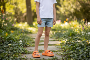Sandalia Infantil Hebilla Goma Naranjo