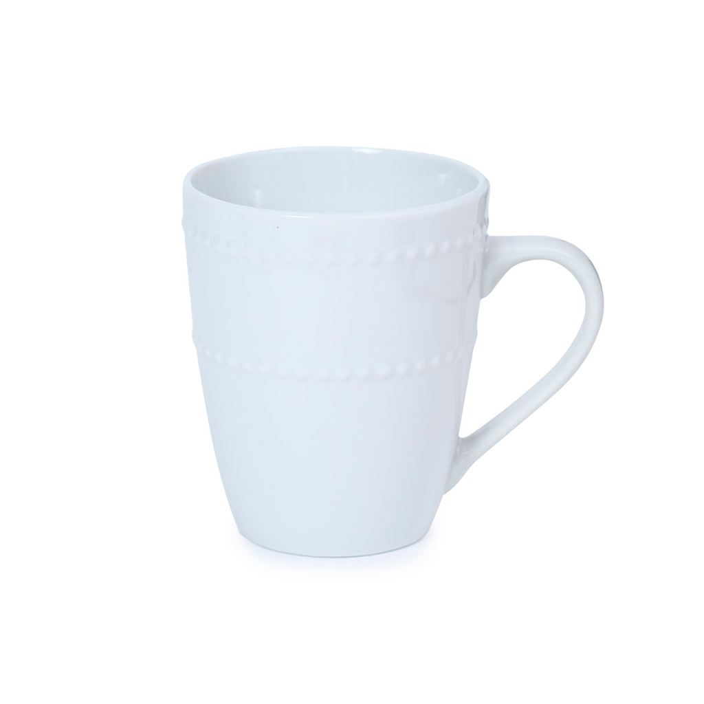 Set 4 mugs loza blanca