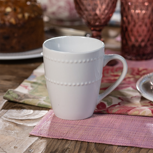 Set 4 mugs loza blanca