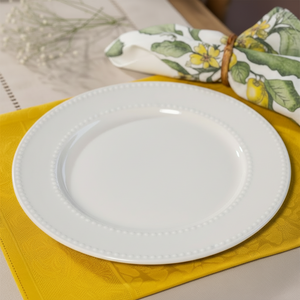 Set 4 Platos Grandes de Porcelana blanca de alta resistencia.