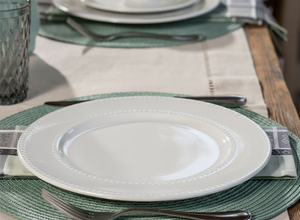 Set 4 Platos Grandes de Porcelana blanca de alta resistencia.
