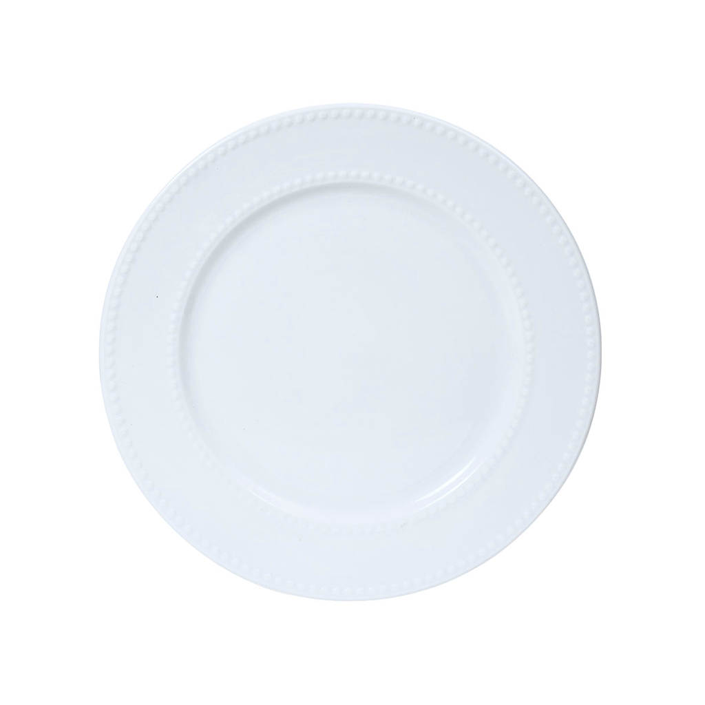 Set 4 platos pan loza blanca