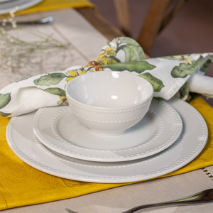 Set 4 Platos Pan Loza Blanca