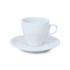 Set 4 tazas de café con plato loza blanca