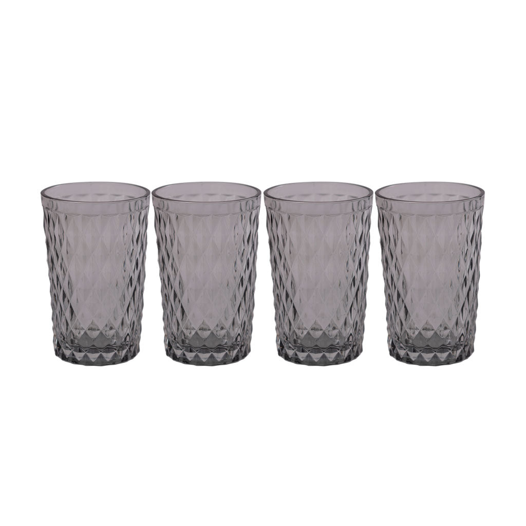 Set 4 Vasos De Vidrio 350 Ml Humo