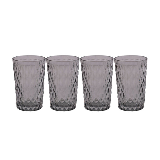 Set 4 Vasos De Vidrio 350 Ml Humo