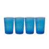 Set 4 vasos de vidrio 350 ml Azul