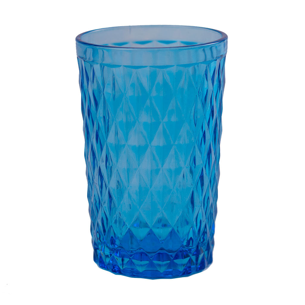 Set 4 Vasos De Vidrio 350 Ml Azul