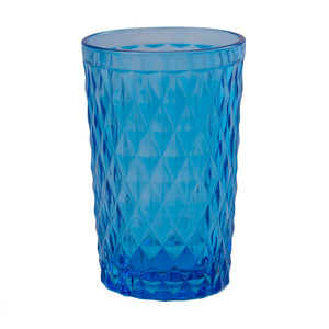 Set 4 Vasos De Vidrio 350 Ml Azul