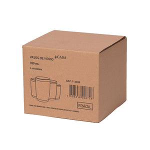 Set 4 Vasos De Vidrio 350 Ml Verde