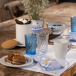 Set 4 Vasos De Vidrio 350 Ml Azul