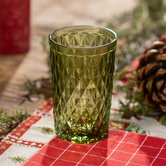 Set 4 Vasos De Vidrio 350 Ml Verde