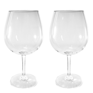 Combo Acrílico 2 Vasos Vino 400 ml + 2 Vasos Agua 400 ml + 2 Copas Gin 660 ml