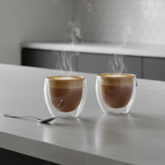 Set 2 Tazas De Café Doble Pared 80 Ml