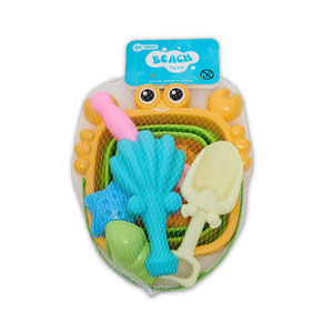 Set Balde Plegable de Cangrejo con 2 Herramientas y 4 Moldes de Playa