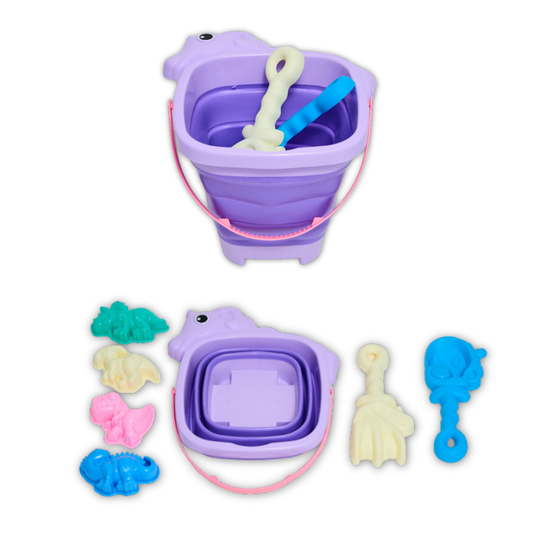 Set Balde Plegable de Unicornio con 2 Herramientas y 4 Moldes de Playa