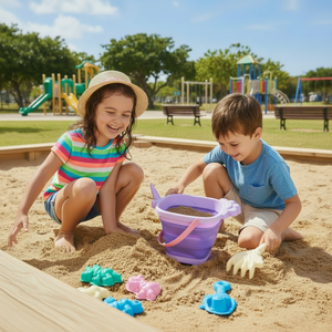 Set Balde Plegable de Unicornio con 2 Herramientas y 4 Moldes de Playa