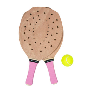 Set Paletas De Playa Rosado + Banano Silicona Celeste