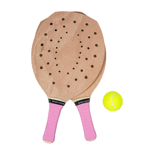 Set Paletas De Playa Rosado + Banano Silicona Celeste