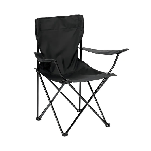 Combo Total Beach: Mesa Plegable 180m Blanca + Mochila Cooler Impermeable 15Lt Gris + 6 Vasos Acrílicos para Agua de 400 ml (3 sets de 2 unidades) + 2 Sillas Plegables Apoyabrazos Negro Navigator