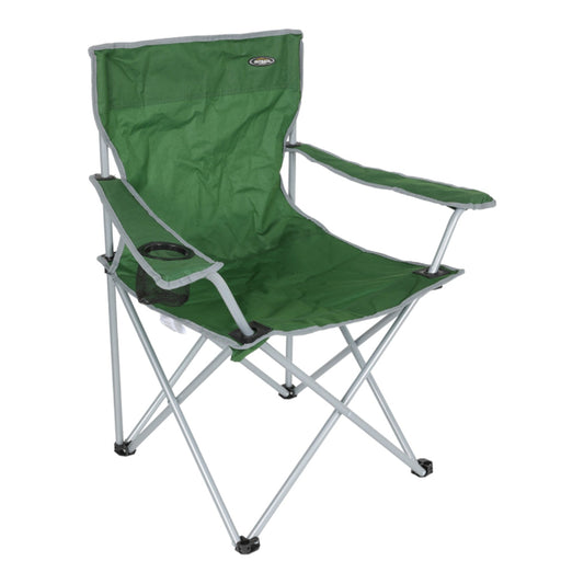 Combo: Silla Plegable Apoyabrazos Verde Outback + Toalla de Playa Redonda 150 cm. Colores surtidos.