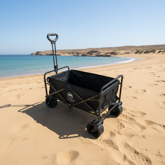 Combo Carrito playa Plegable Llaima y Set Balde Plegable de Cangrejo