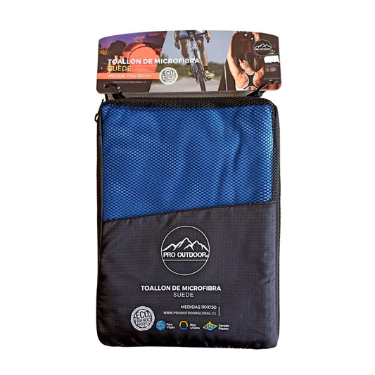 Toalla XL Microfibra Suede 110x150 cm Azul Pro Outdoor