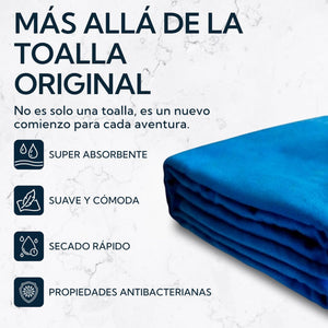 Toalla XL Microfibra Suede 110x150 cm Azul Pro Outdoor