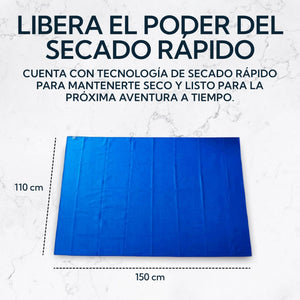 Toalla XL Microfibra Suede 110x150 cm Azul Pro Outdoor