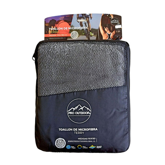 Toalla XL Microfibra Terry 110x150 cm Gris Pro Outdoor