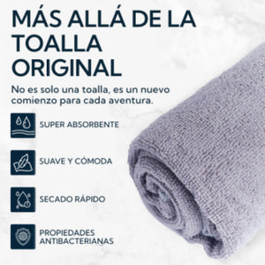 Toalla XL Microfibra Terry 110x150 cm Gris Pro Outdoor