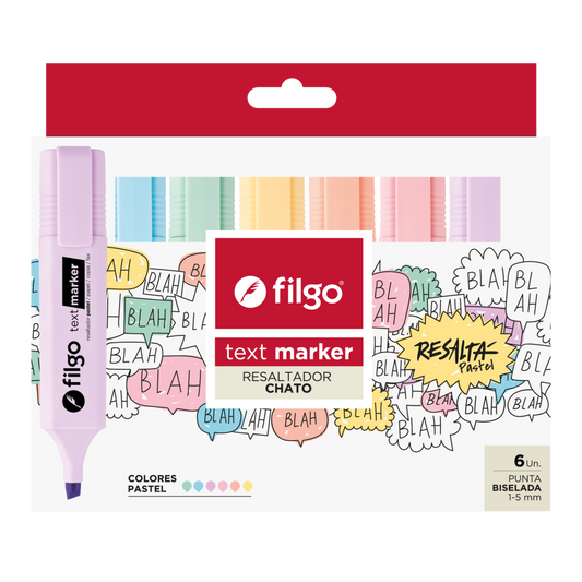 Destacador Text Marker / Estuche 6 Pastel