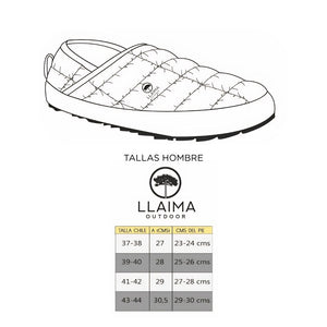 Pantufla Térmica Llaima Outdoor Acolchada Gris Marengo