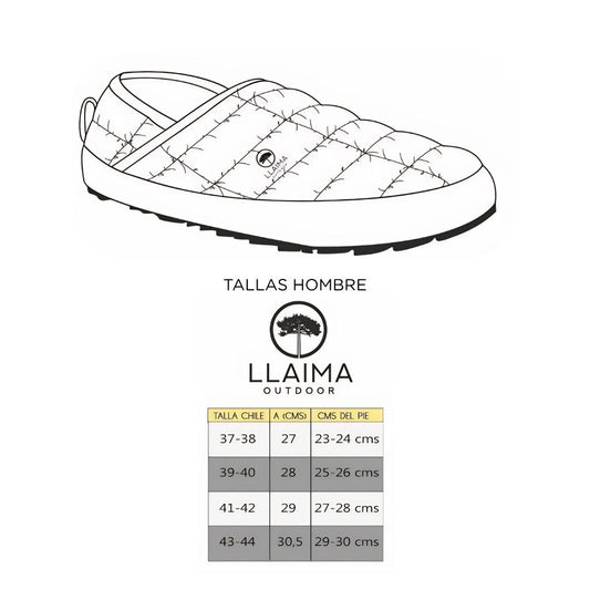 Pantufla Térmica Llaima Outdoor Acolchada Gris Marengo