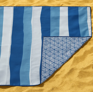 Toalla Playa Microfibra Reversible 85X163Cm Azul