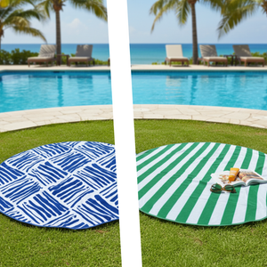 Combo Bolso Cooler Impermeable 16.5Lt Beige + 1  Toalla de Playa Redonda 150 cm. Colores surtidos.