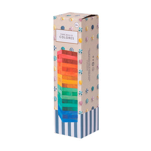 Torre jenga de colores