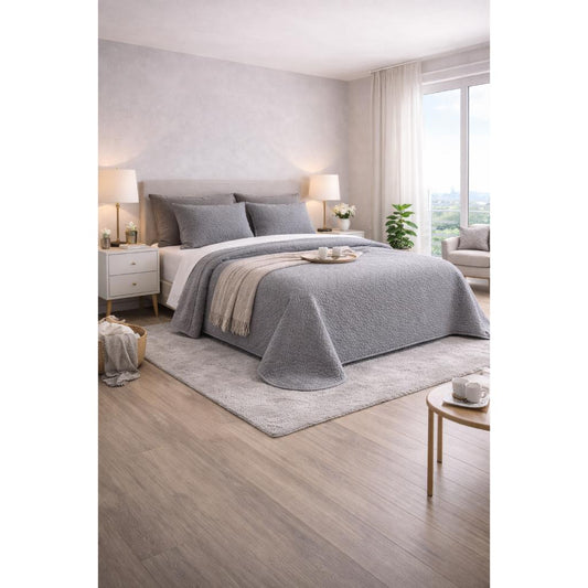 Cubrecama Quilt Reversible 2 Plazas Queen Wonder Grey Martiné