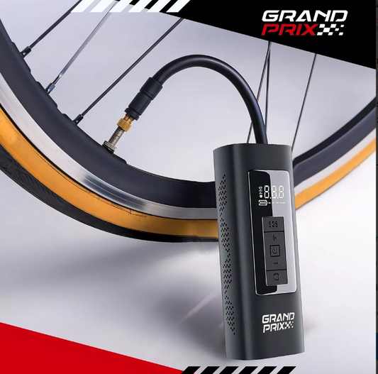 Inflador Portátil de Neumáticos, Colchón camping, Pelotas. Grand Prix.